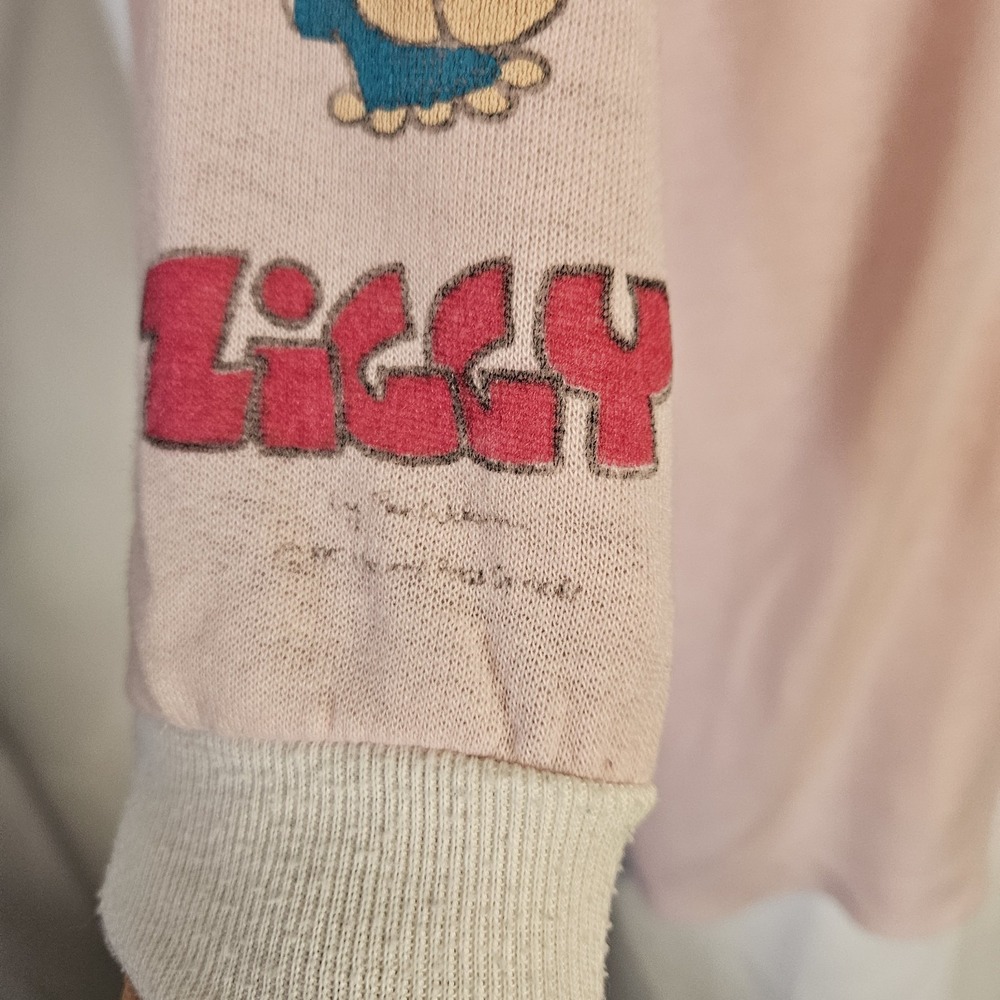 Vintage 1987 Ziggy Cartoon Size Large Pink Long Sleeve Fleece Nightgown - Picture 10 of 12